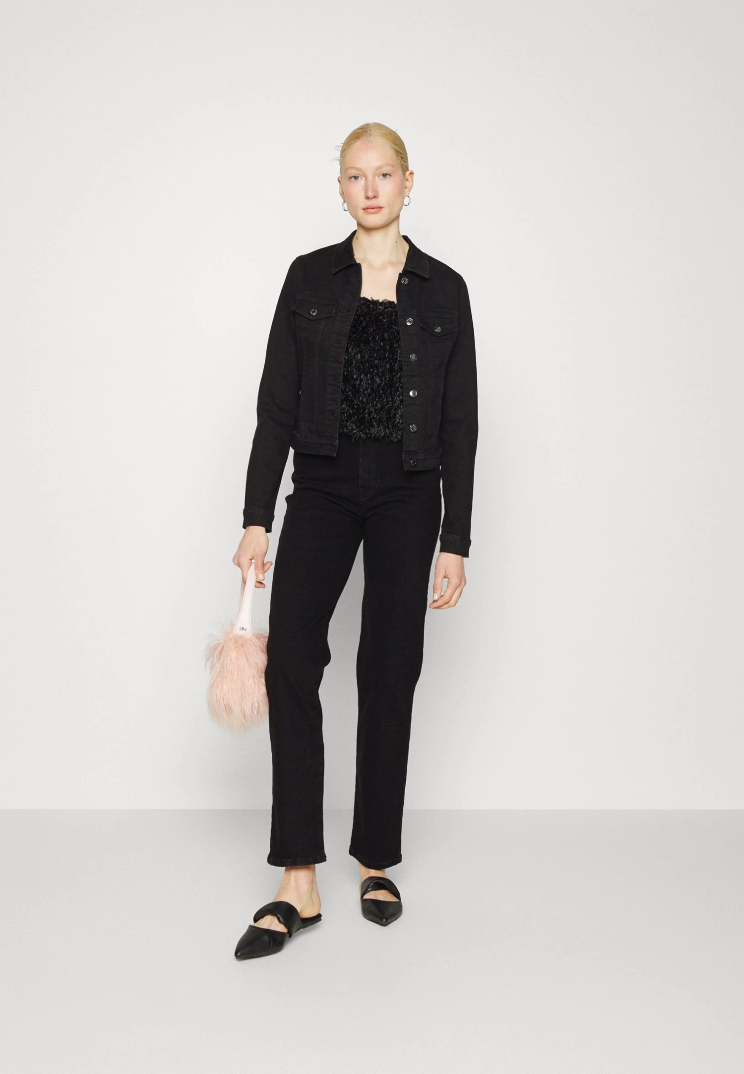 Straight Leg Jeans -Black Denim 4 Straight Leg Jeans -Black Denim - Afbeelding 2