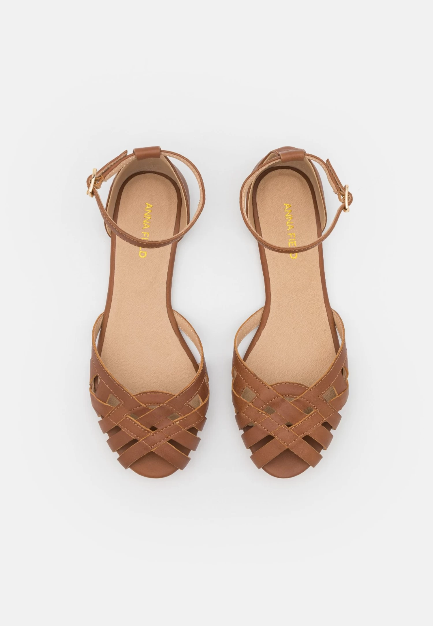 Leather- Peeptoe Ballerina'S - Cognac 8 Leather- Peeptoe Ballerina'S - Cognac - Afbeelding 6