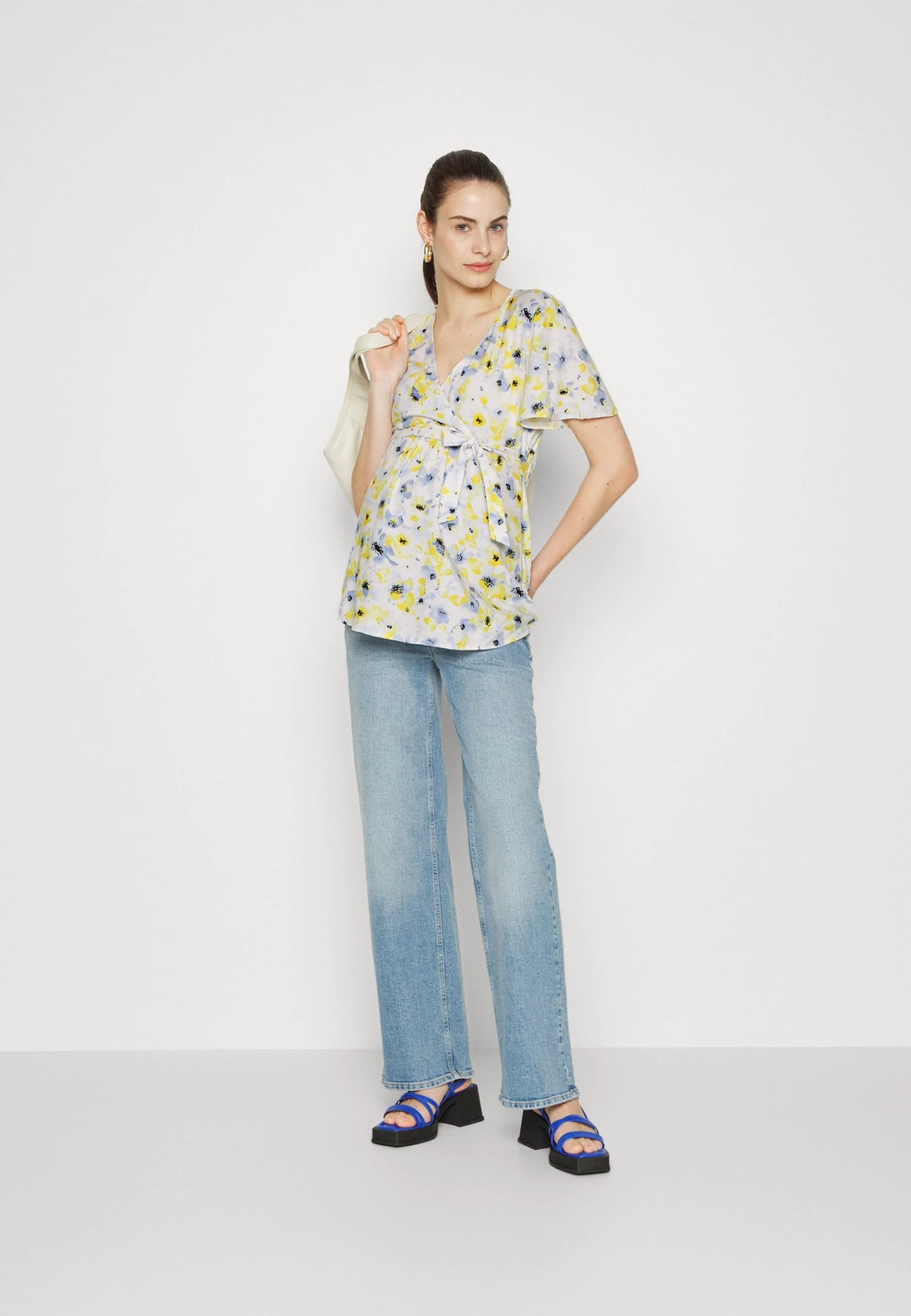 Blouse - White/Light Blue 4 Blouse - White/Light Blue - Afbeelding 2