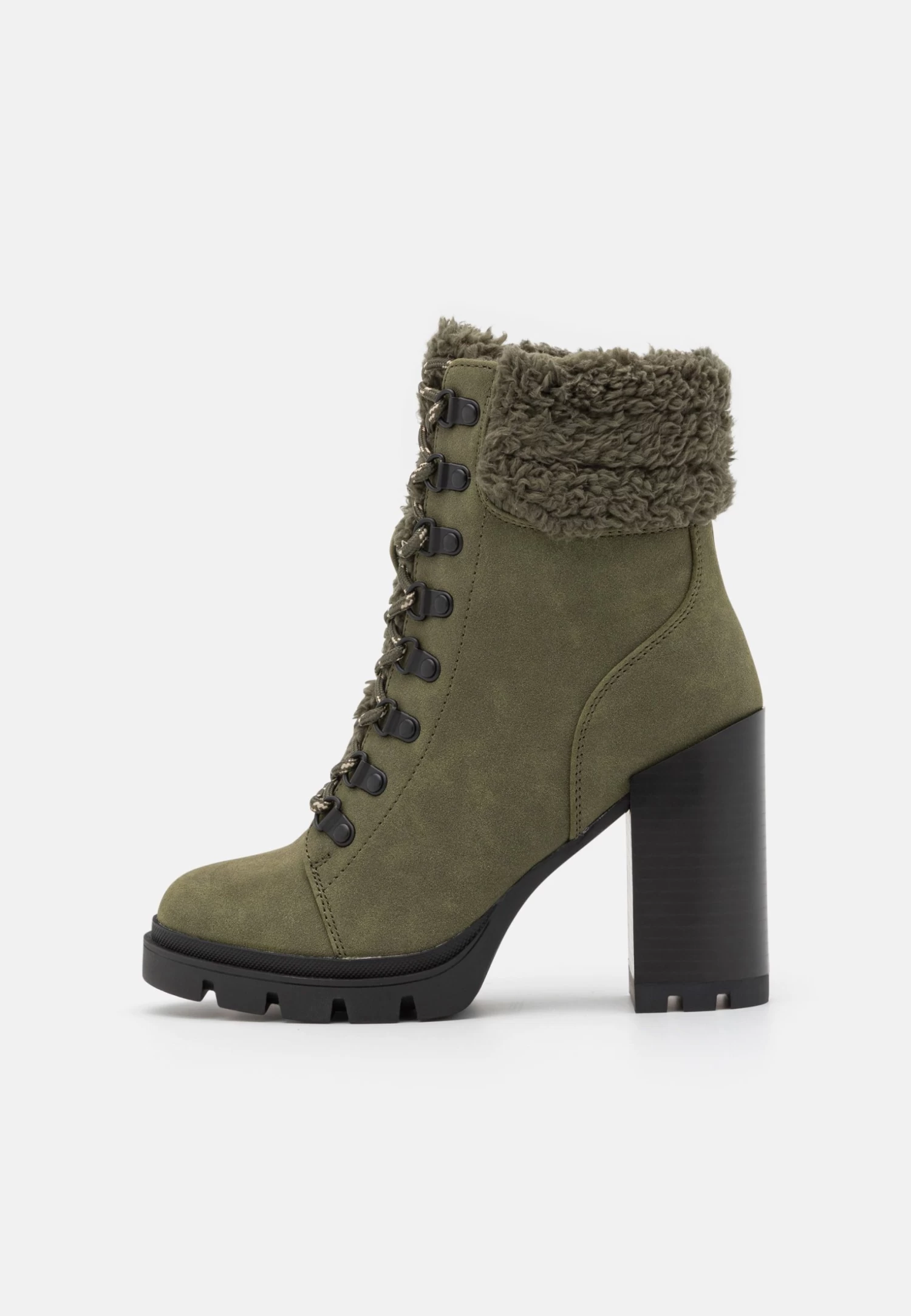 Anna Field Leather - Veterboots - Khaki 4 Anna Field Leather - Veterboots - Khaki - Afbeelding 2