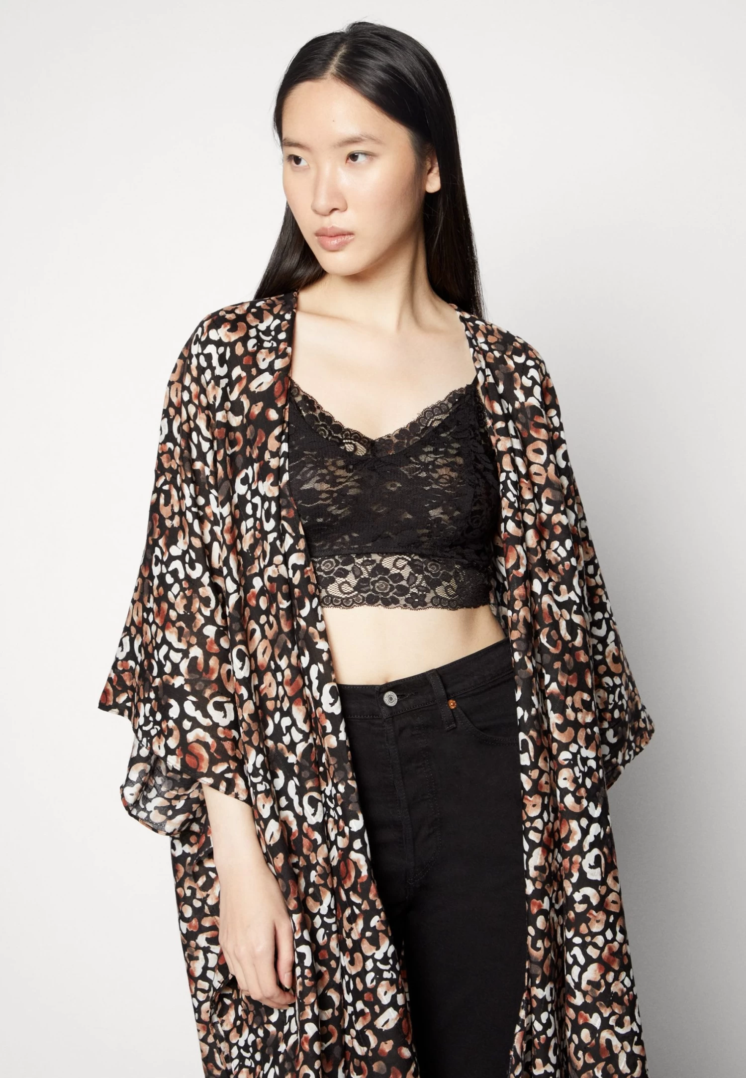 Anna Field Poncho - Brown/Black 6 Anna Field Poncho - Brown/Black - Afbeelding 4