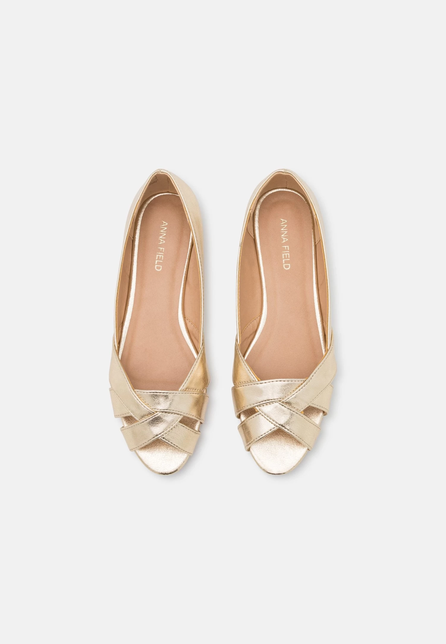 Anna Field Peeptoe Ballerina'S - Gold 8 Anna Field Peeptoe Ballerina'S - Gold - Afbeelding 6