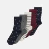 Anna Field 5 Pack - Sokken - Dark Blue/Dark Red -Modieus Verkoop 40f7ff545d8c445daaba3210226133d0