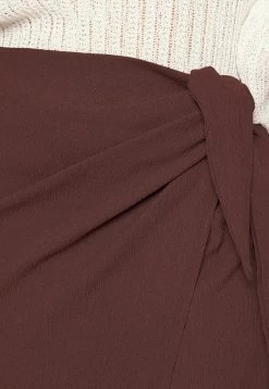 Curvy Textured Sarong Midi Skirt - Wikkelrok - Brown -Modieus Verkoop 4caf1dfae87d40bf9082299a25a91686
