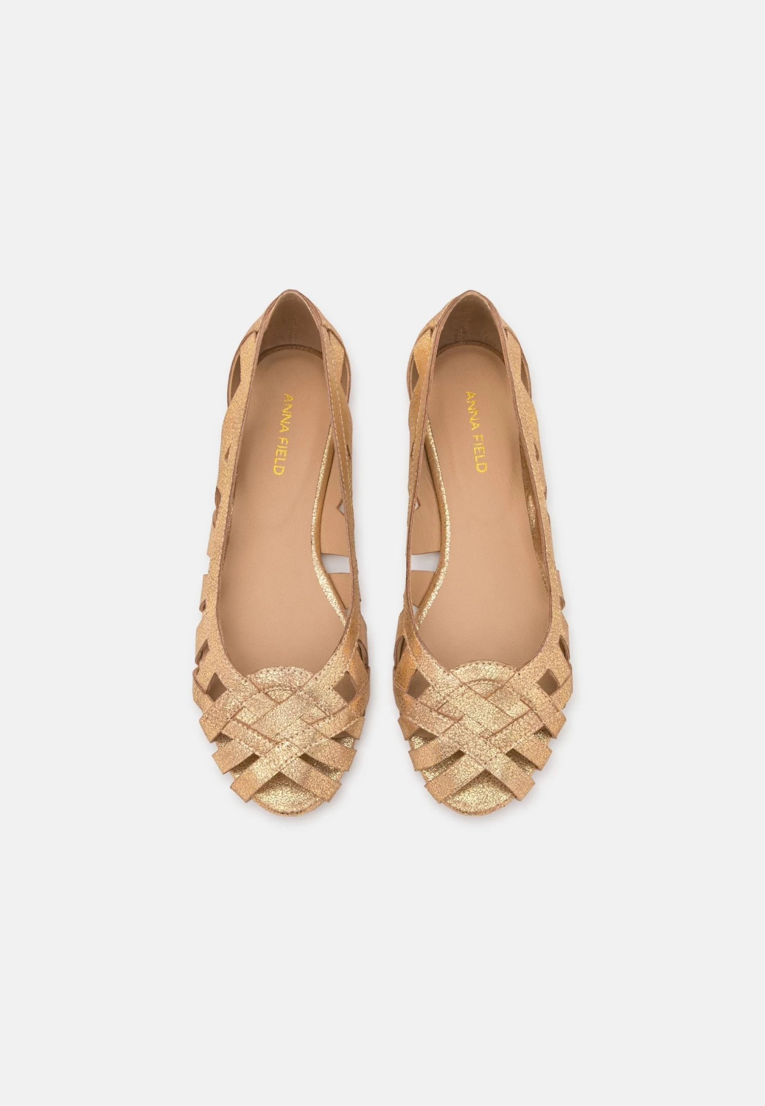 Anna Field Leather - Peeptoe Ballerina'S - Gold 9 Anna Field Leather - Peeptoe Ballerina'S - Gold - Afbeelding 7