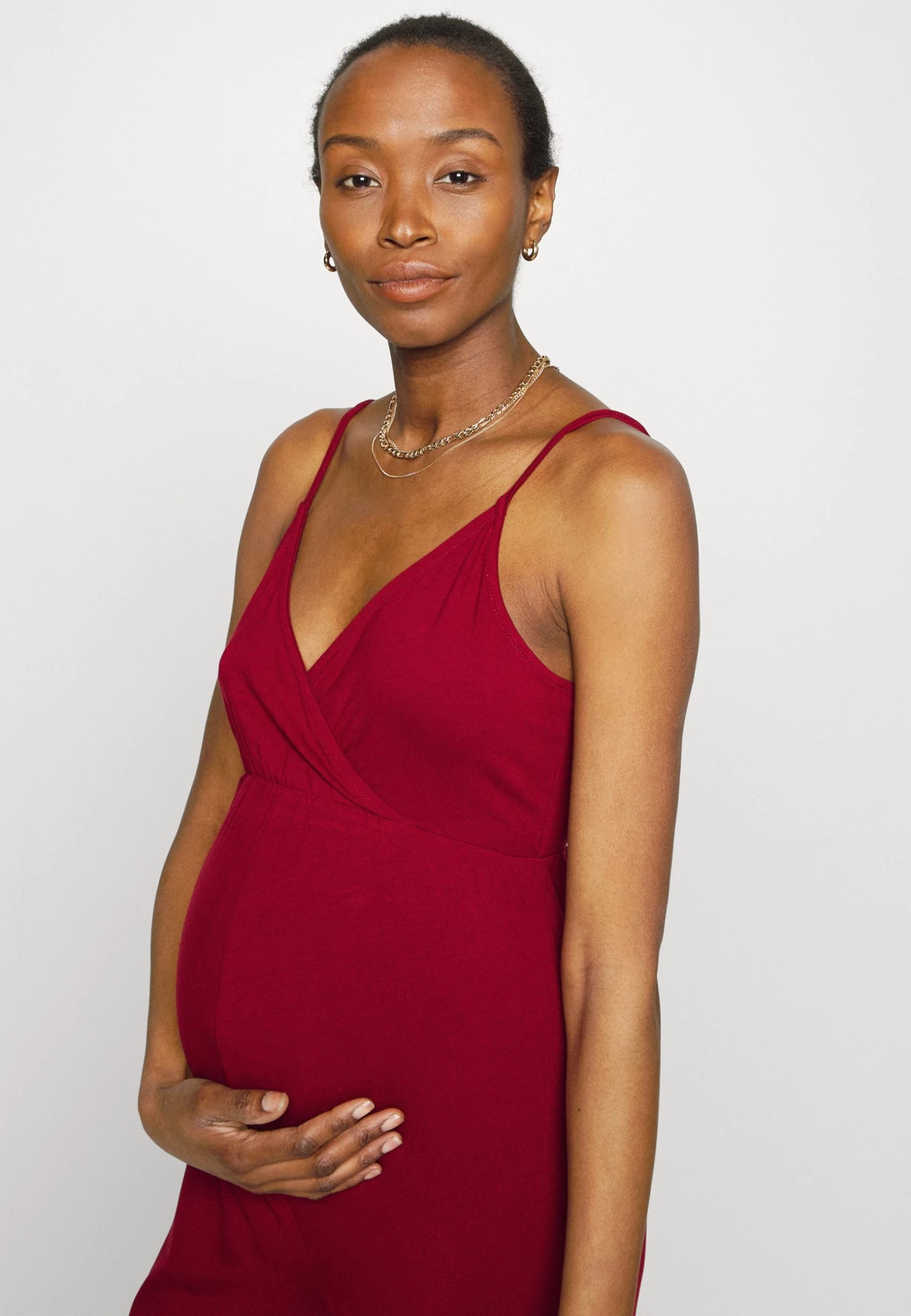 Strappy Drappy Cintered- Jumpsuit - Dark Red 7 Strappy Drappy Cintered- Jumpsuit - Dark Red - Afbeelding 5