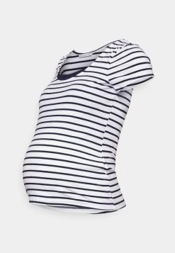 Maternity Double Layer Nursing- T-Shirt Print - Dark Blue/White 10 Maternity Double Layer Nursing- T-Shirt Print - Dark Blue/White -Modieus Verkoop 869dcda7dc96456682ac55793b3a583f