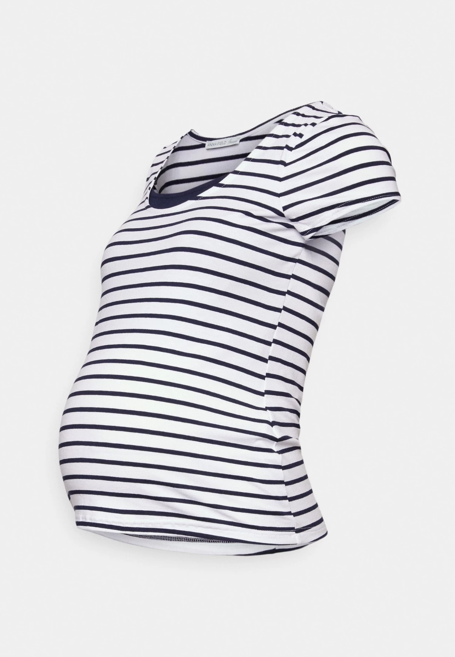 Maternity Double Layer Nursing- T-Shirt Print - Dark Blue/White 6 Maternity Double Layer Nursing- T-Shirt Print - Dark Blue/White - Afbeelding 4