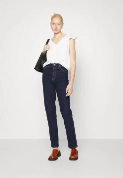 Straight Leg Jeans - Dark Blue Denim 8 Straight Leg Jeans - Dark Blue Denim -Modieus Verkoop a228eb2b0a6e42cf967deb39869ff360