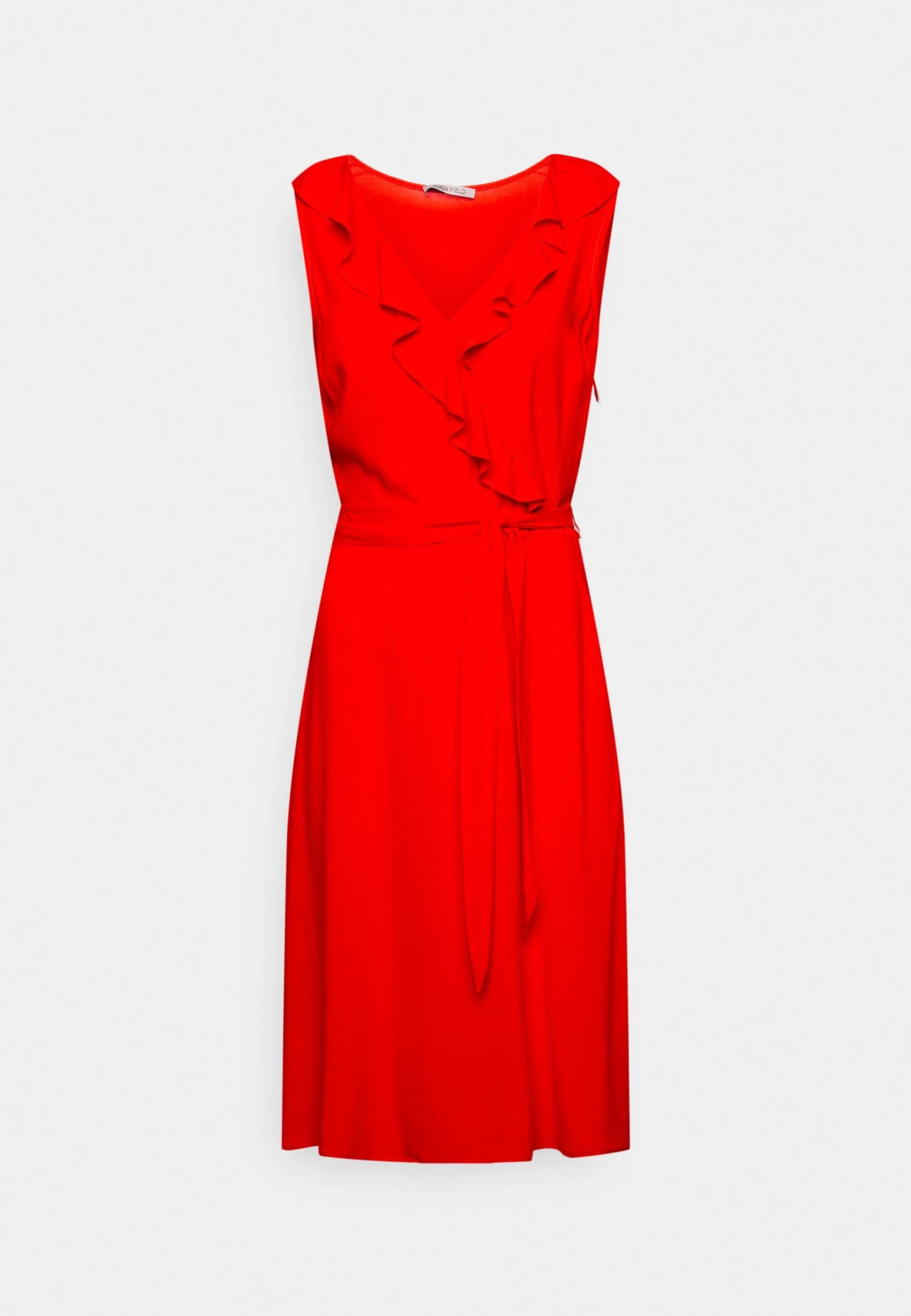 Anna Field Volant Midi Dress - Jurk - Red 3 Anna Field Volant Midi Dress - Jurk - Red