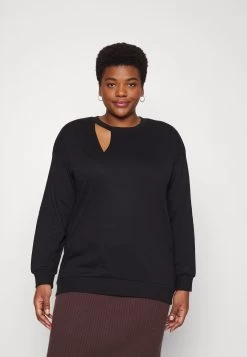 Cut Out Neck Fit - Sweater -Black