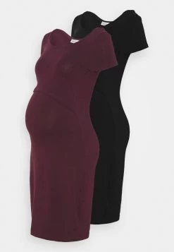 2Er Pack Nursing Function Dress - Etui-Jurk - Black/Bordeaux -Modieus Verkoop d2587d5bbf414ed687a71c7bfef589b6