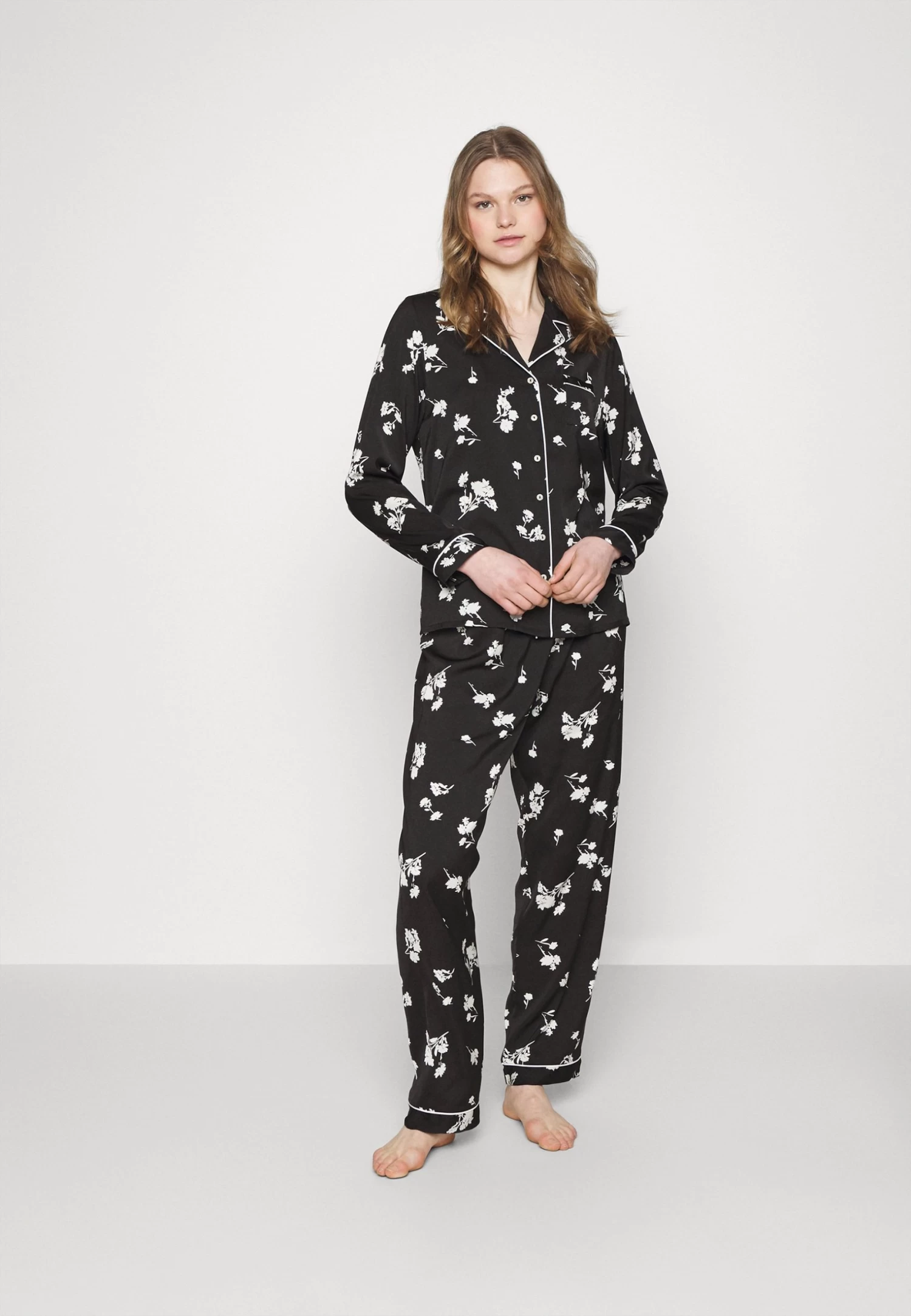 Anna Field Set - Pyjama - Black/Offwhite 4 Anna Field Set - Pyjama - Black/Offwhite - Afbeelding 2